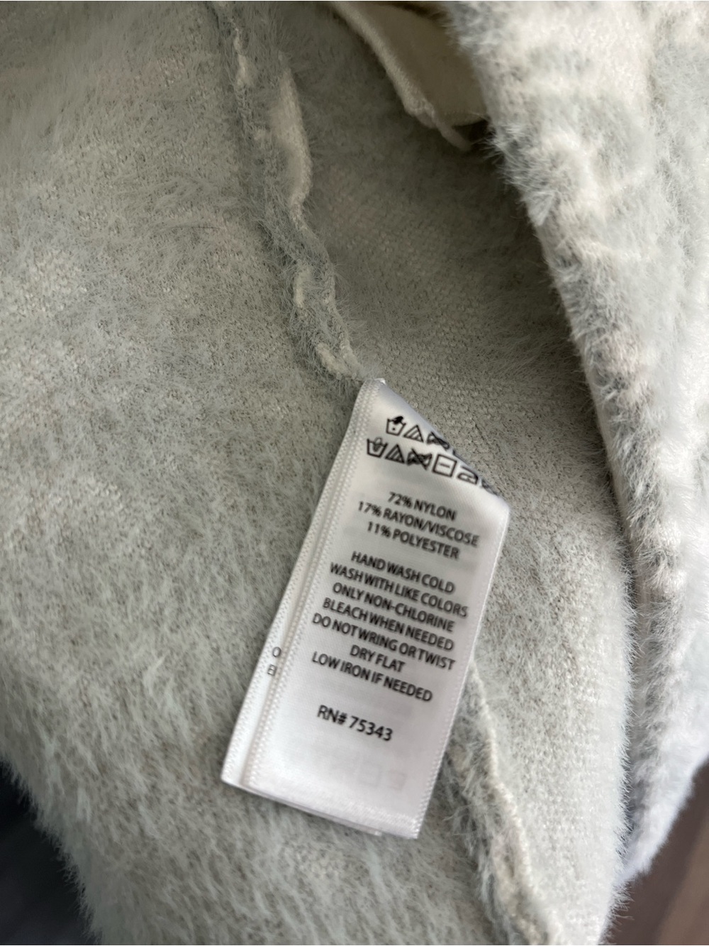 Soft Floral Open Coatigan in Light Gray and Cream - Picture 7 of 7